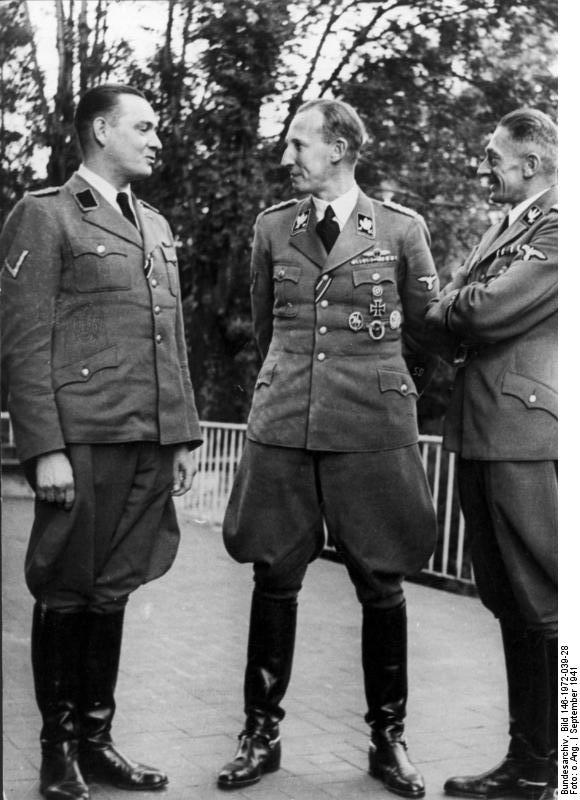 Prague’s top three Nazis: Horst Böhme, Reinhard Heydrich, and Karl Hermann Frank in Prague, Czechoslovakia, Sep 1941.