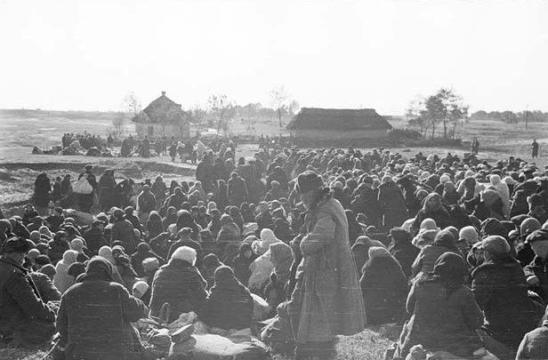 Jews being rounded up outside Lubny, Ukraine, 16 Oct 1941