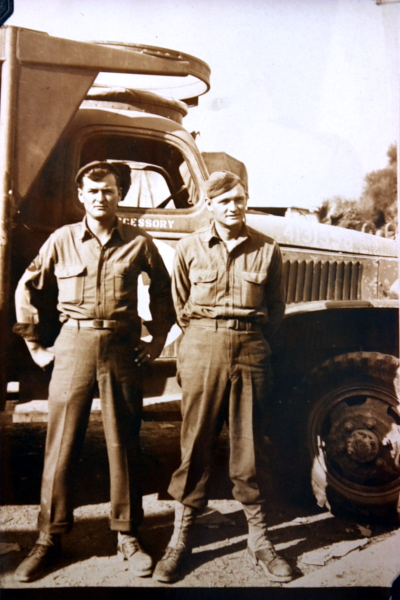 US Army personnel with CCKW vehicle, Italy, 1945