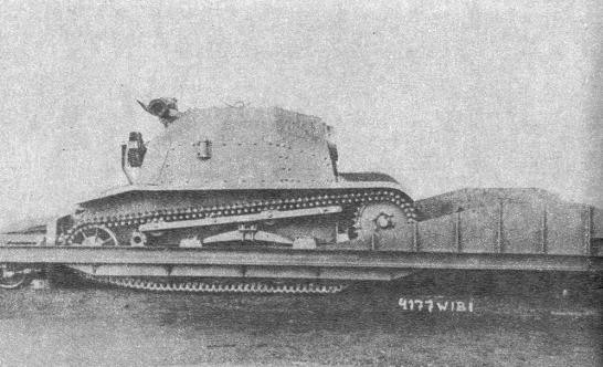 TKS tankette on a rail car, Poland, date unknown