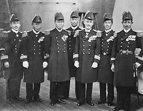 Officers aboard Nagato during her fitting out period, Japan, 3 Mar 1920