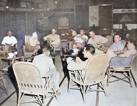 USMC Colonel A. D. Cooley and others in Taiwan, 5 Sep 1945 [Colorized by WW2DB]