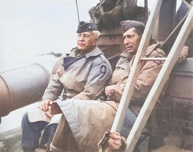 Brigadier General Donald Brann and Lieutenant General Mark Clark, Italy, 1943-1944 [Colorized by WW2DB]