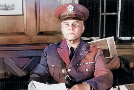 Official US Army DA Form 201 portrait of Brigadier General Benjamin Oliver Davis, Sr., date unknown [Colorized by WW2DB]