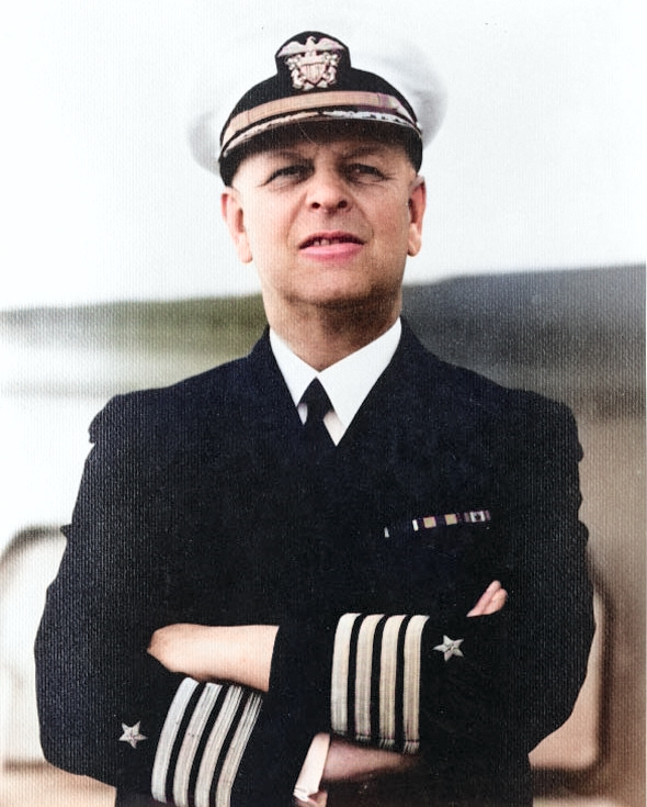 Portrait of Captain Husband Kimmel, 1926-1937 [Colorized by WW2DB]