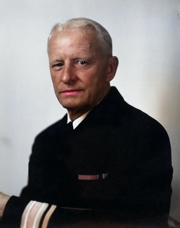 Portrait of Rear Admiral Chester Nimitz, circa 1940-1941 [Colorized by WW2DB]