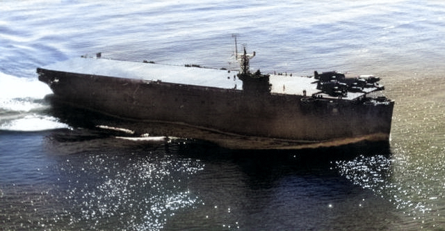 USS Copahee underway, 31 Aug 1942 [Colorized by WW2DB]