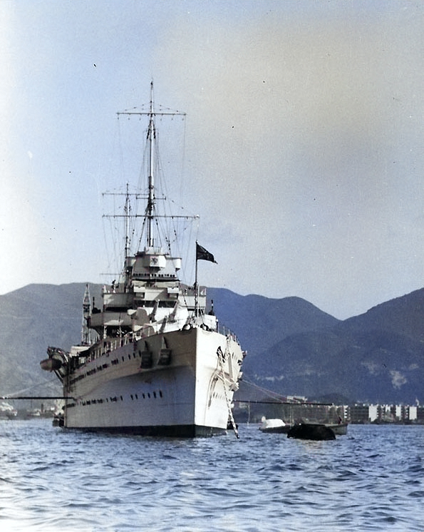 Devonshire in Chinese waters, circa early 1930s, photo 2 of 2 [Colorized by WW2DB]