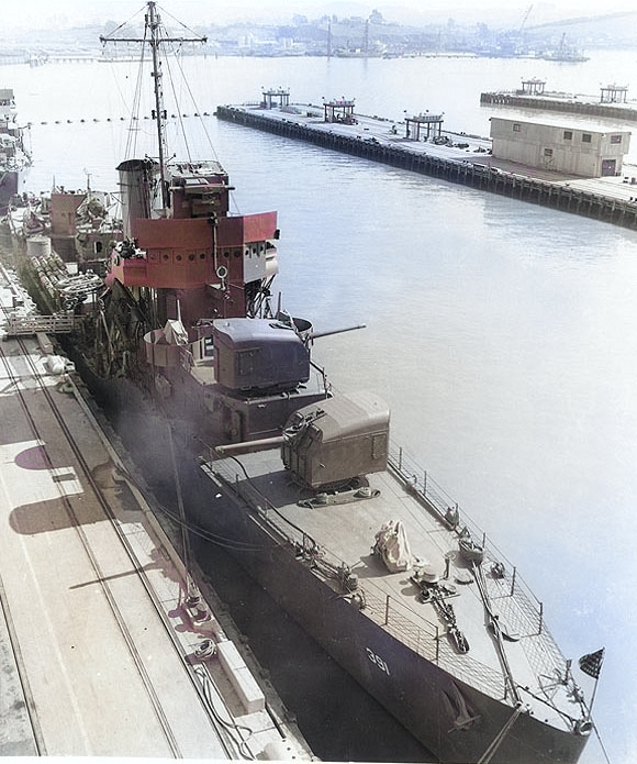 Henley at the Mare Island Navy Yard, California, United States, 25 Feb 1942 [Colorized by WW2DB]