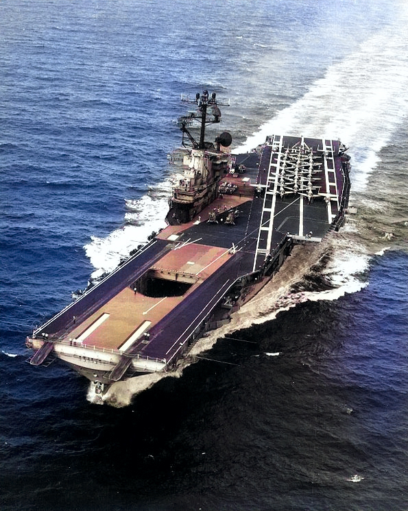 USS Intrepid in the South China Sea, 15 Nov 1968 [Colorized by WW2DB]