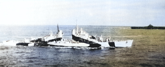 USS San Diego wearing camouflage Measure 33, Design 24d, date unknown [Colorized by WW2DB]