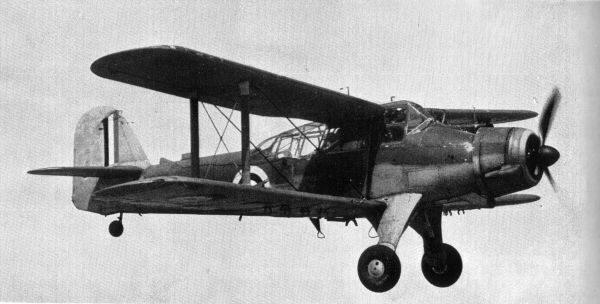 Albacore aircraft in flight, circa 1940