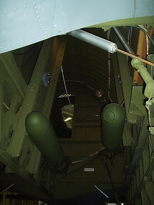 B-17 'Short Bier' aircraft, bomb bay, Hill Aerospace Museum, Utah, United States, Aug 2006