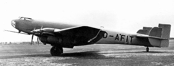 Ju 89 prototype heavy bomber at rest, Germany, Apr 1937