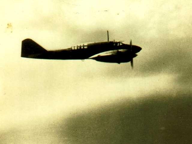 Ki-46-II aircraft in flight, 1945