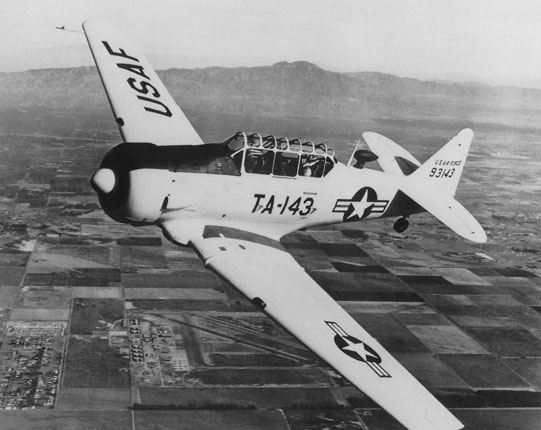 T-6G Texan in flight, circa 1950