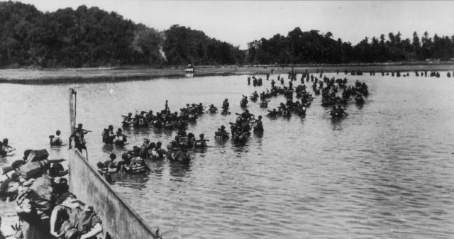 British 3rd Commando Brigade landing in Arakan, Burma, Jan 1945