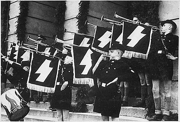 Hitler Youth Hour of Commemoration in front of the Town Hall in Tomaszow, occupied Poland, 11 May 1941