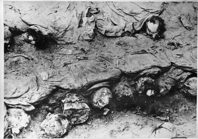 Exhumation of bodies of Polish officers, Katyn, Russia, 1943