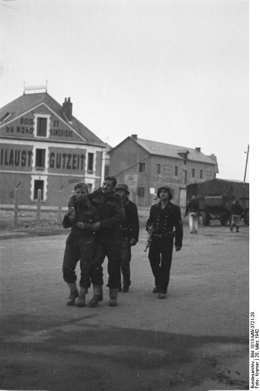 British prisoners of war, Saint-Nazaire, France, 28 Mar 1942