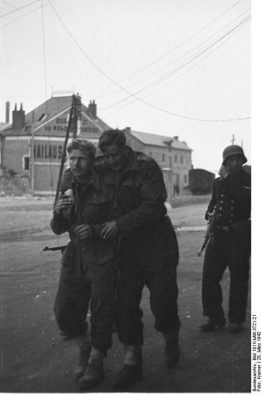 British prisoners of war, Saint-Nazaire, France, 28 Mar 1942