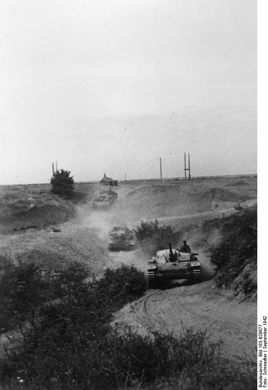 German StuG III assault gun in Stalingrad, Russia, Sep 1942, photo 1 of 2