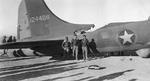 US B-17F “All-American” of 414th BS, 97th BG on the ground at its base in Biskra, Algeria showing severe damage from a mid-air collision with a German fighter over Tunis, Tunisia, 1 Feb 1943. Photo 6 of 8.