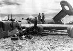 B-24J of the 38th Bomb Squadron “The Chambermaid” managed to return to Saipan after being heavily damaged over Iwo Jima 11 Sep 1944. All crewmembers survived but all received the Purple Heart.