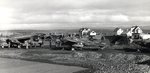 P-38F Lightings refuel in Iceland on their way to Britain, mid-1942. Note PBY Catalina.