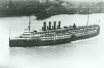 The Cleveland and Buffalo Transit Company’s sidewheeled steamship Seeandbee underway on the Great Lakes, United States in 1940.  This ship would later be converted into the training aircraft carrier USS Wolverine.