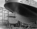 Sidewheeled steamship Seeandbee being converted into the training aircraft carrier USS Wolverine In Buffalo, New York, United States, Aug 1942.  Note the conspicuous absence of a propeller.