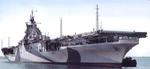 Starboard bow view of USS Ticonderoga at Norfolk Navy Yard, Portsmouth, Virginia, Untied States, May 1944.