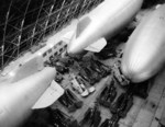 US Navy K-class airships of Airship Patrol Squadron ZP-11 and several TBM Avengers in hurricane storage at NAS South Weymouth, Massachusetts, United States, Sep 14, 1944.