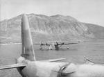 Sunderland flying boats in Kalamata Harbor waiting to pick up British troops for evacuation, Kalamata, Greece, Apr 28, 1941.