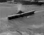 USS Yorktown (Essex-class) in the channel leaving Pearl Harbor, Hawaii, 29 May 1944.