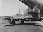 Personnel of the US 5th Armored Division examining a captured German Me 262 Schwalbe of Jagdgeschwader 7 at Stendal, Germany, 15 Apr 1945. Note FW-190 at right.