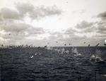 Tracer rounds within intensive anti-aircraft fire from the Light Carrier USS Belleau Wood aimed at a Japanese G4M “Betty” bomber attacking at wave-top level off the Mariana Islands, 22 Feb 1944