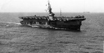 Casablanca-class Escort Carrier USS Shamrock Bay underway off Formosa (Taiwan), 24 Jun 1945. Note FM-2 Wildcat fighters on the flight deck.