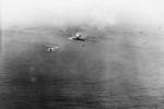 Yamato being attacked in the East China Sea, 7 Apr 1945. Note the Agano-class cruiser Yahagi in the upper left distance.