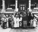 Puyi with his family and foreign visitors at Puyi