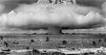 Operation Crossroads Test Baker, an underwater plutonium bomb test, at Bikini Atoll, Marshall Islands, 25 Jul 1946. Note cruiser USS Salt Lake City and Japanese battleship Nagato among the test fleet.