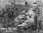 Wrecked Japanese aircraft and Type 95 Ha-Go light tank, Peleliu, Palau Islands, 1944