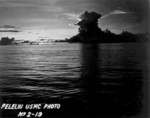 Smoke rising from Peleliu, Palau Islands, 1944