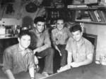 US Navy submariners, 1943-1945; they were likely crewmembers of USS Billfish, USS Bowfin, or USS Burrfish