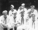 US Navy submariners, 1943-1945; they were likely crewmembers of USS Billfish, USS Bowfin, or USS Burrfish