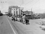 Demobilized Japanese soldiers, Yokohama, Japan, 5 Sep 1945