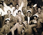 Victory celebration, CINCPAC headquarters, Guam, 15 Aug 1945