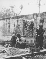 US Marine Browning M1917 machine gun position, Guam, Jul-Aug 1944