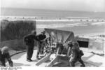 10.5 cm leFH 16 gun in a coastal defense role in northern France, 1944