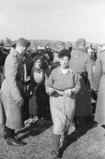 Jews being rounded up outside Lubny, Ukraine, 16 Oct 1941